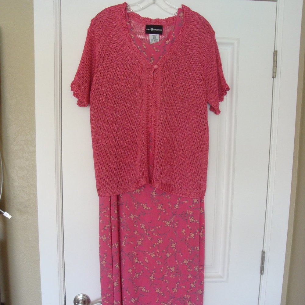 Beautiful Sag Harbor Reversible Sun Dress with Knit Top Womens Size Medium NWT